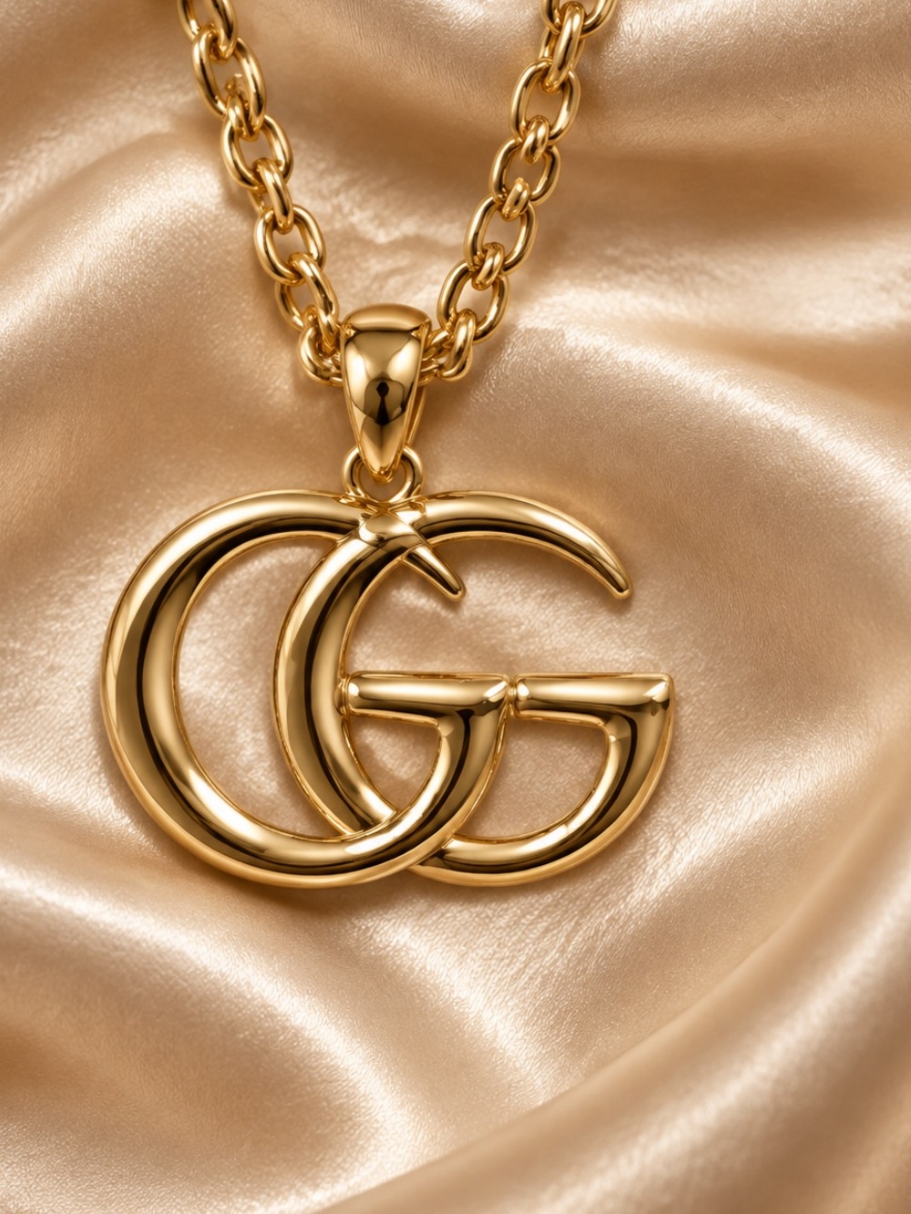 Gucci Gold Interlocking GG Pendant Necklace